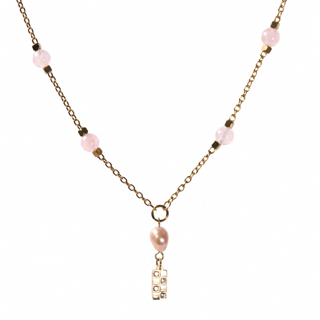 Parure Quartz Rose Damier — photo 2